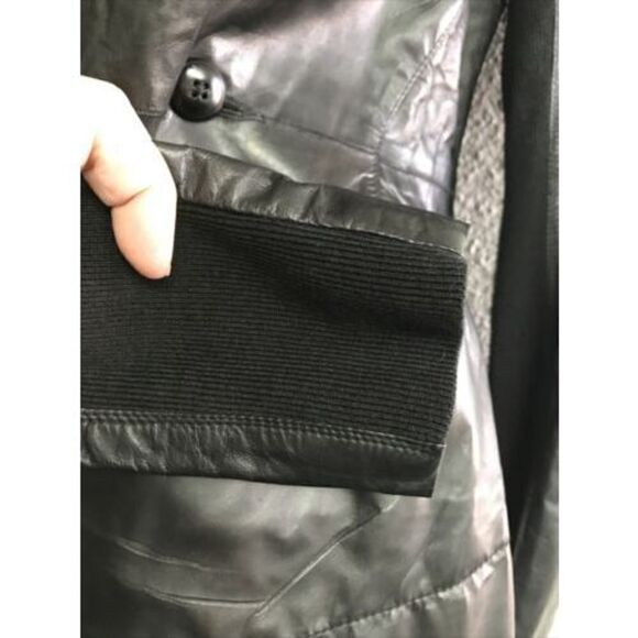 Rick Owens Kangaroo leather jacket Women 8 BLACK Double Button Pockets Lined - Picture 6 of 15